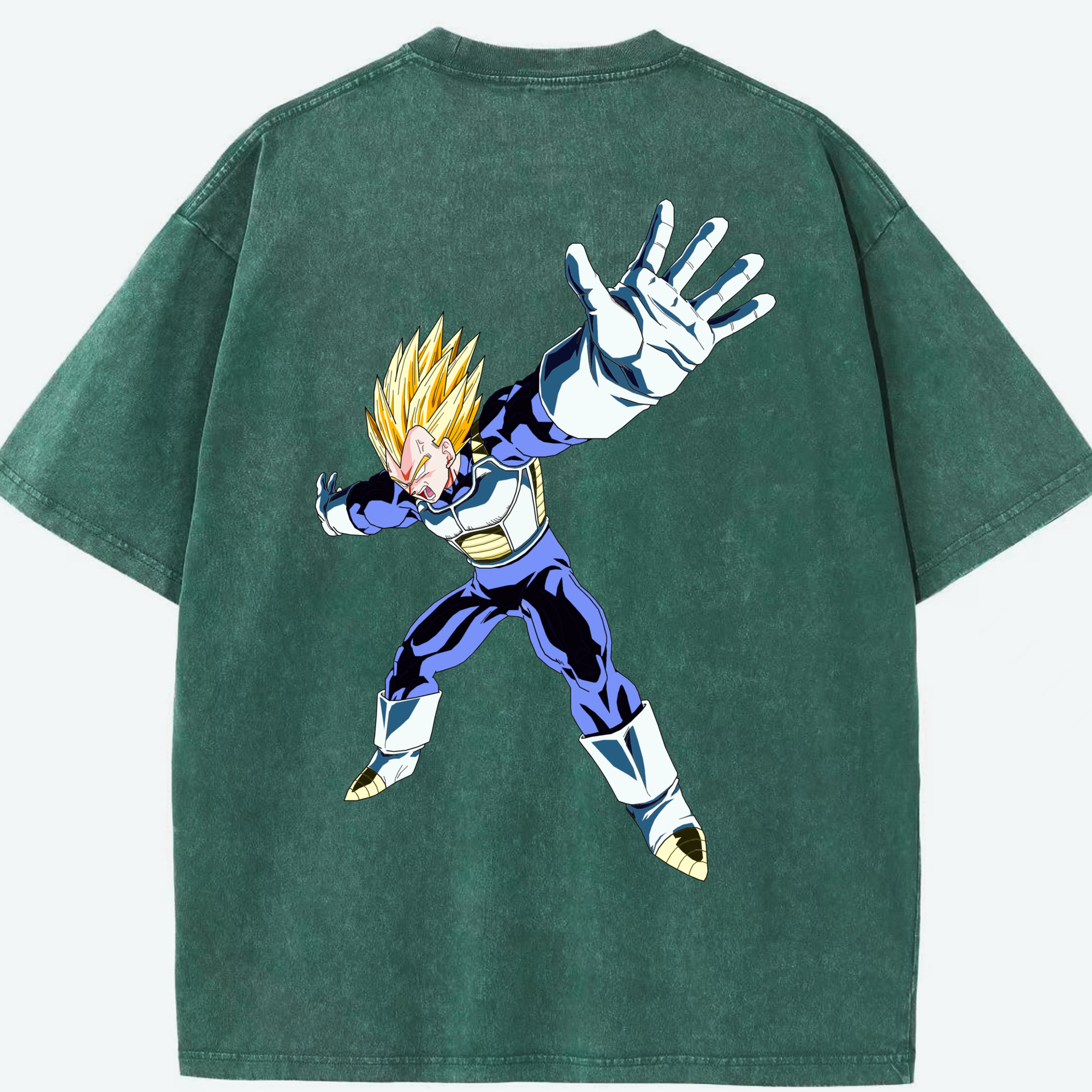 （画像用） ドラゴンボール ベジータ四世（Bejīta Yonsei）DRAGON BALL Vegeta IV 綿100% ヴィンテージ風 半袖Tシャツ（背面プリント）